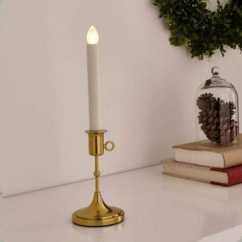 IKEA STRALA LED Brass Candle Holder 12 Candlestick Welcoming Warm White Light 004.740.32