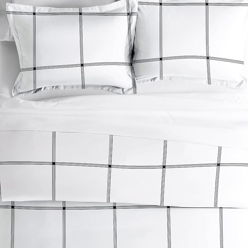 Home Collection Premium Ultra Soft Grid Duvet Cover Set