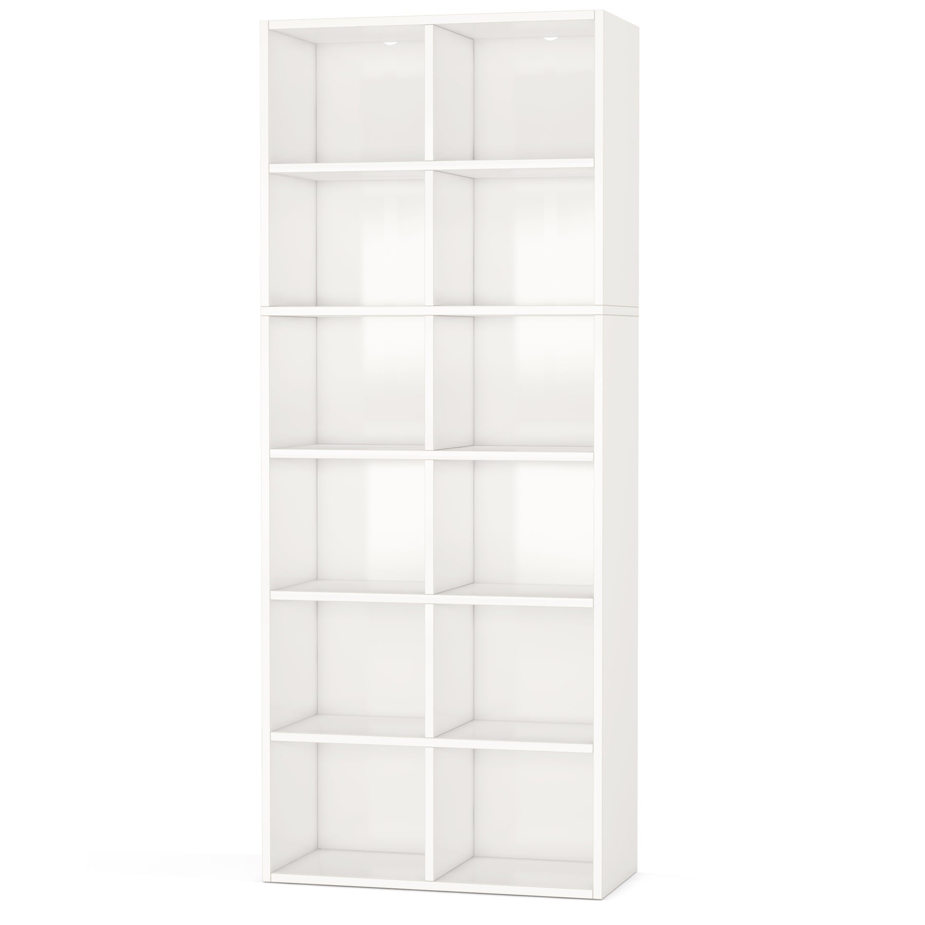 70.9 Bookcase, Modern Bookshelf with 12 Cube Storage