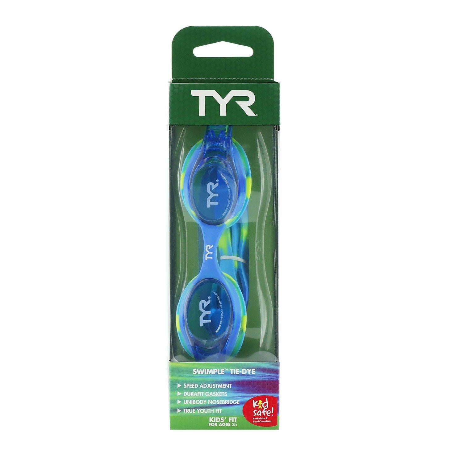 TYR Blue and Green Swimming Sport Goggles