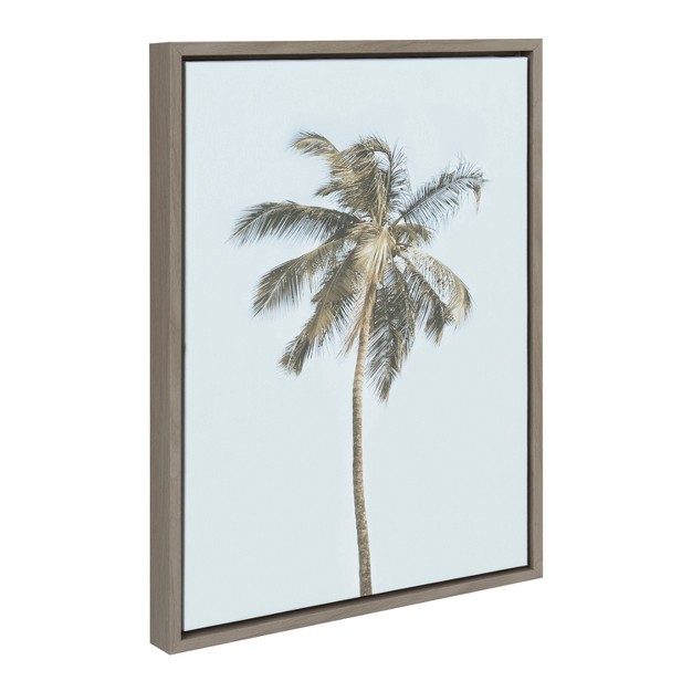 X 24 quot Sylvie One Coconut Palm Tree By The Creative Bunch Studio Framed Wall Canvas Gray Kate amp Laurel All Things Decor