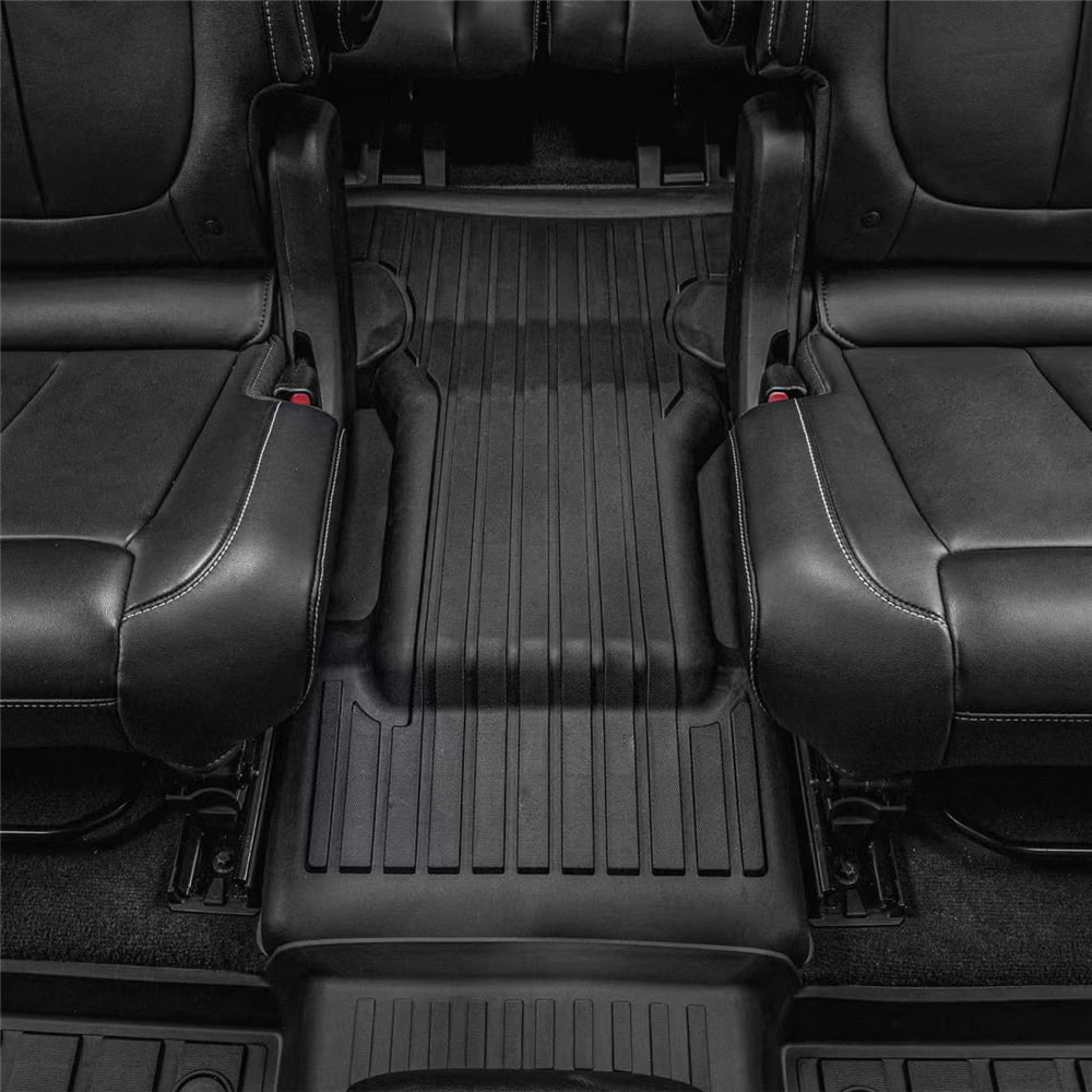 3W Floor Mats + Trunk Liner for Jeep Grand Cherokee L 2021-2023 6 Seat Only 3 Rows TPE All Weather Custom Fit Floor Liner for Jeep Grand Cherokee L Full Set Black