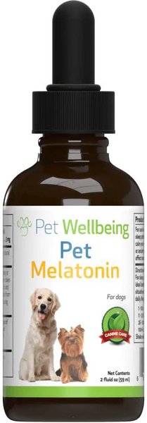 Pet Wellbeing Pet Melatonin Bacon Flavored Liquid Calming Supplement for Dogs