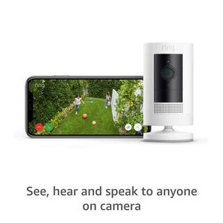 Ring Stick Up Cam Battery - IndoorOutdoor Smart Security Wifi Video Camera with 2-Way Talk Night Vision White 8SC1S9-WEN0