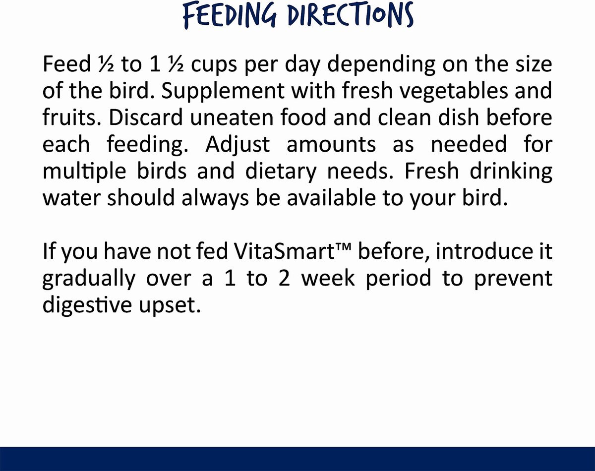 Vitakraft VitaSmart Complete Nutrition Parrot Food， 7-lb bag