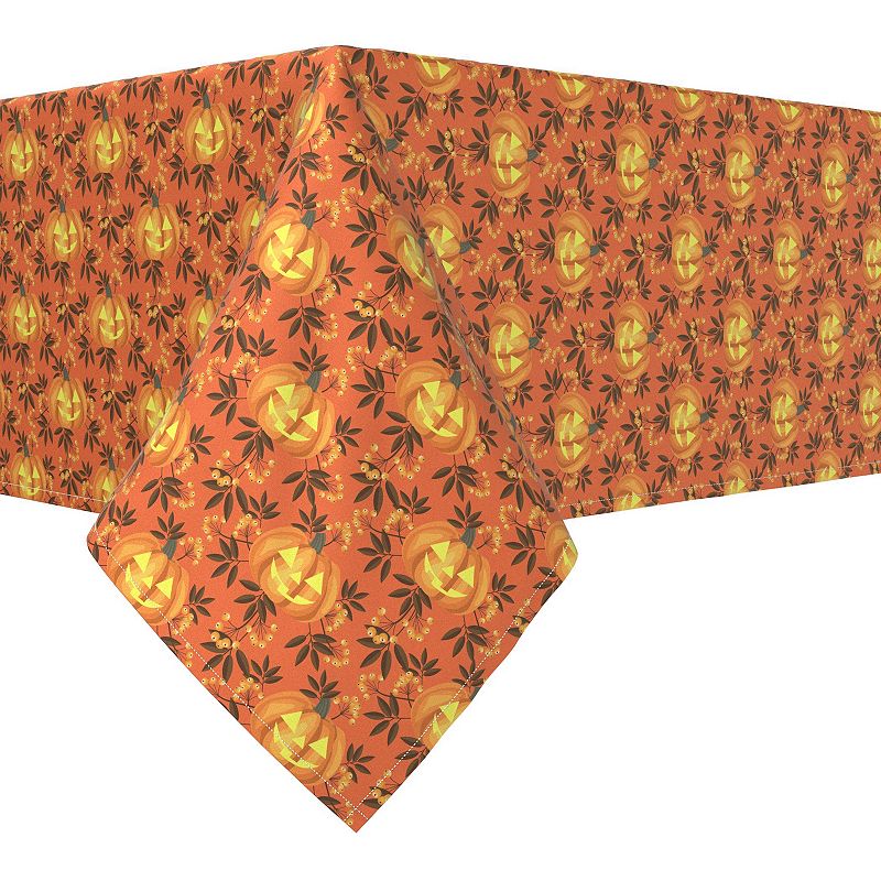 Square Tablecloth， 100% Polyester， 60x60， Halloween in Autumn