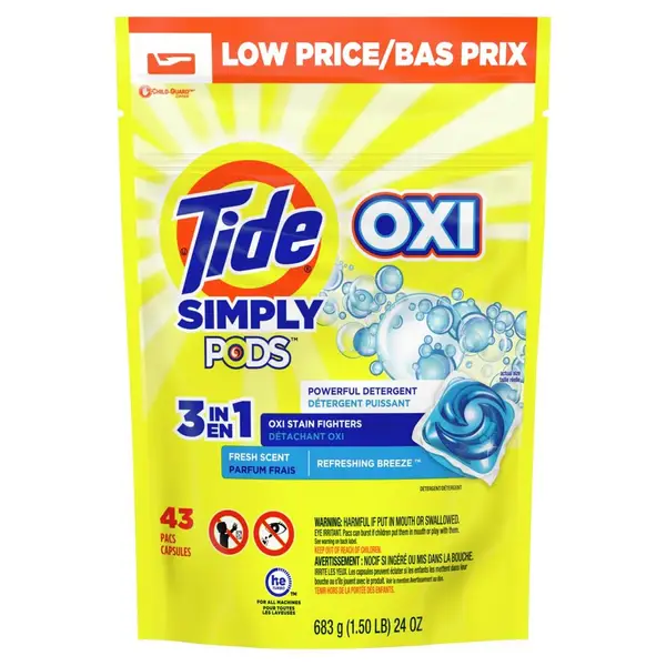 Tide 43-Count Simply PODS +Oxi Refreshing Breeze Liquid Laundry Detergent Pacs