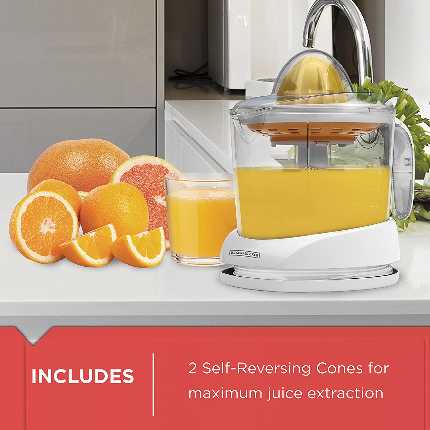 BLACK+DECKER 34-oz White Citrus Juicer， CJ625