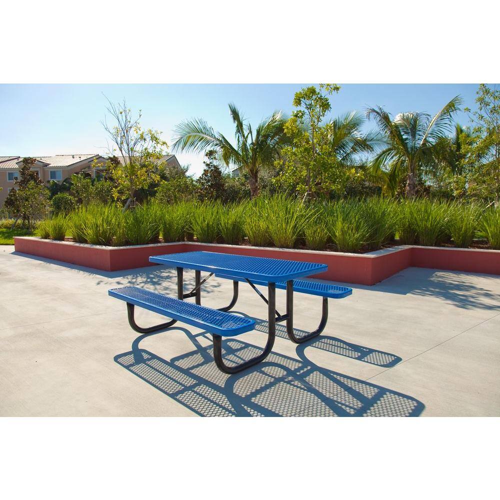 Ultra Play 8 ft. Diamond Blue Commercial Park Portable Rectangular Table PBK238-V8B