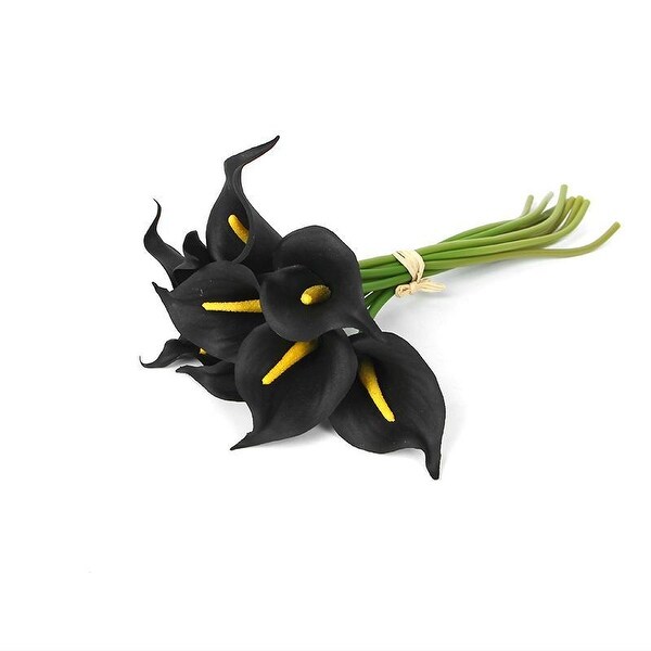 FloralGoods Real Touch 9 Calla Lily Bouquet in Black 13 Tall