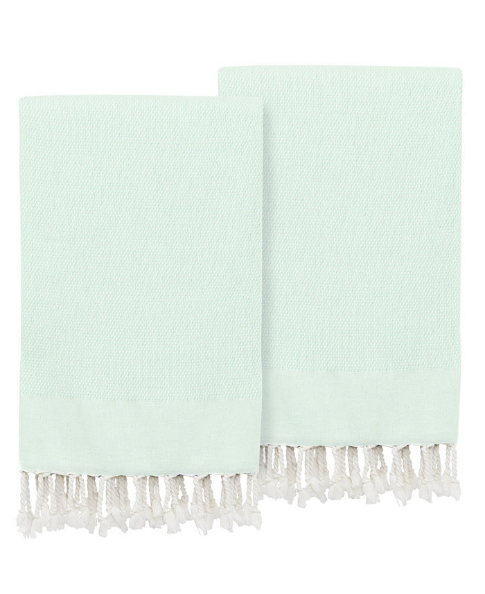 Linum Home Textiles Turkish Cotton Fun in Paradise Pestemal Hand or Guest Towels Set of 2