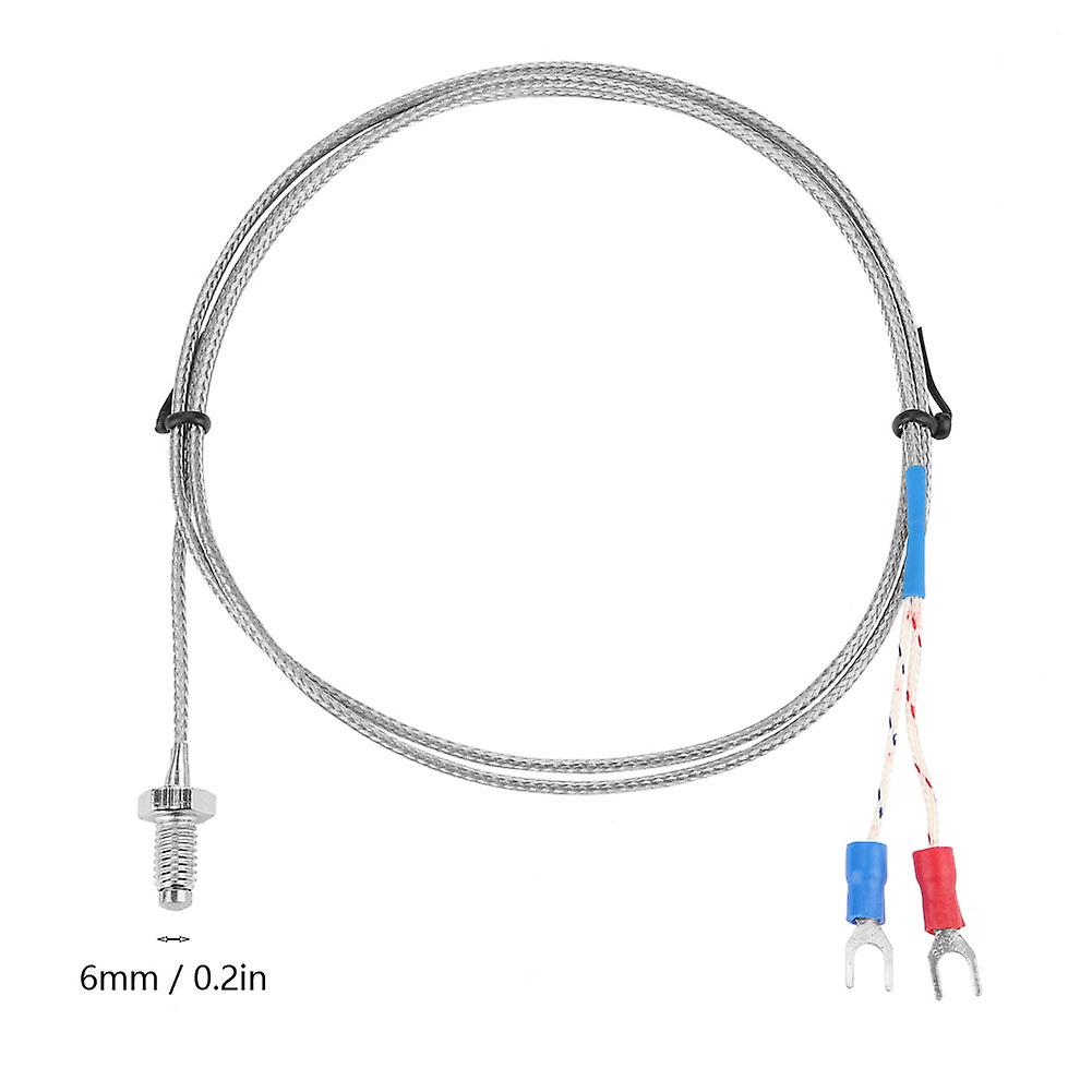 M6 Screw Fine Thread Type K Thermocouple Temperature Sensor Wire 0-400 (3 M)