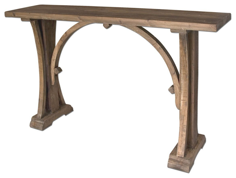 Uttermost Genessis Reclaimed Wood Console Table   Farmhouse   Console Tables   by Hudson Home Decor  Houzz