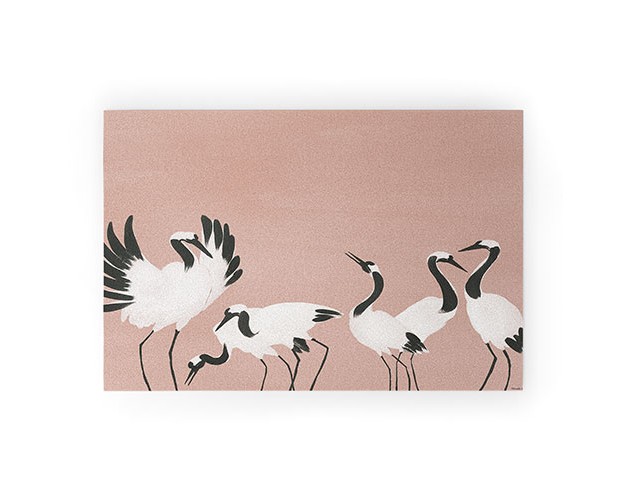 Megan Galante Crane Dance Mauve Pink Welcome Mat Society6