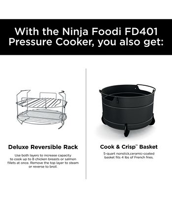 Ninja Foodi FD401 8 Qt.12-in-1 Deluxe XL Pressure Cooker Air Fryer in Stainless Steel