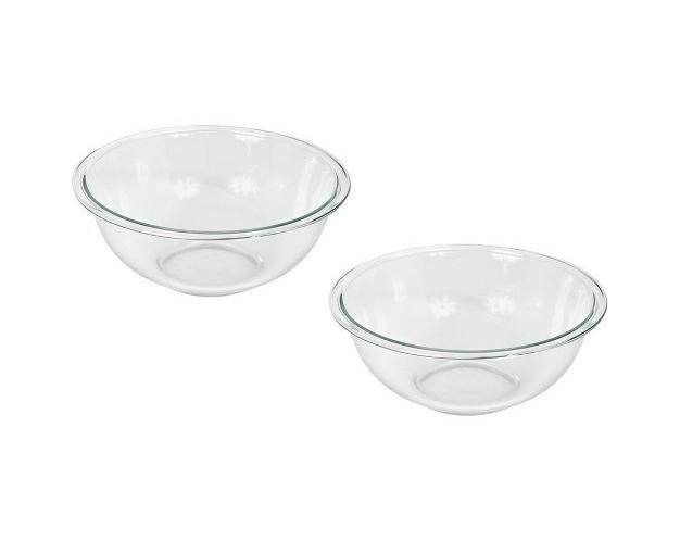 Pyrex Prepware 2 1 2 quart Rimmed Mixing Bowl Clear pack Of 2