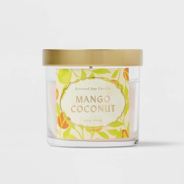 Glass Jar Mango Coconut Candle