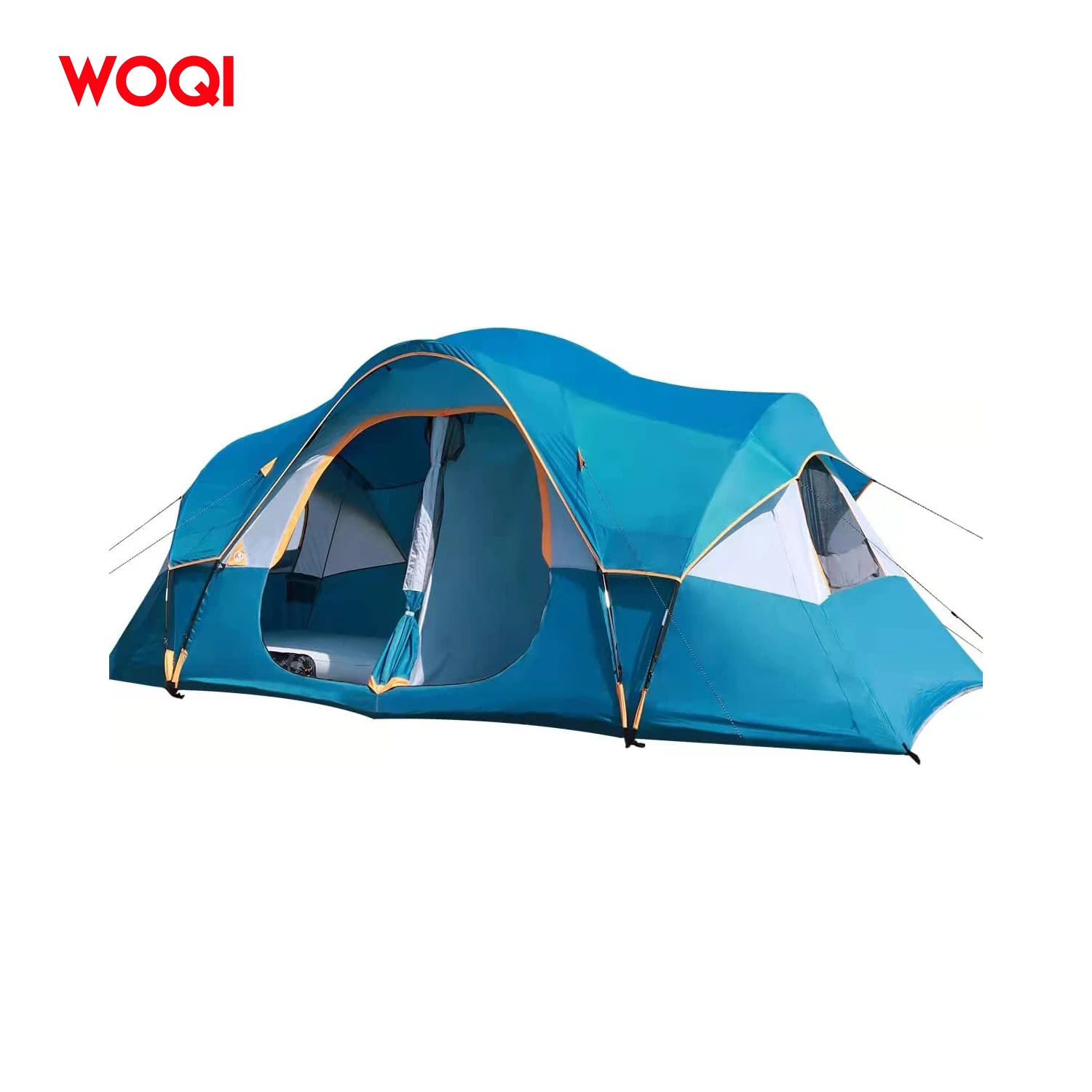 WOQI Waterproof Large Instant Set Up 3 Room 10 Person Family Double Layer Outdoor Camping Tent