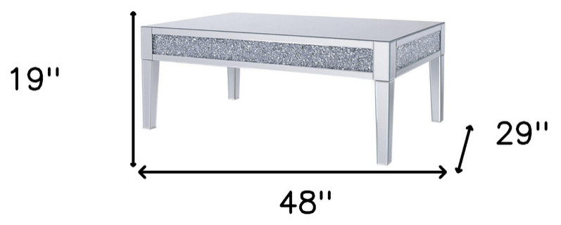 48 quotSilver Mirrored Rectangular Mirrored Coffee Table   Coffee Tables   by HomeRoots  Houzz