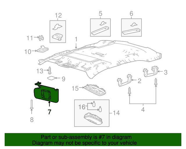 Genuine OE Ford Sun-Visor - BG1Z-5404104-BA