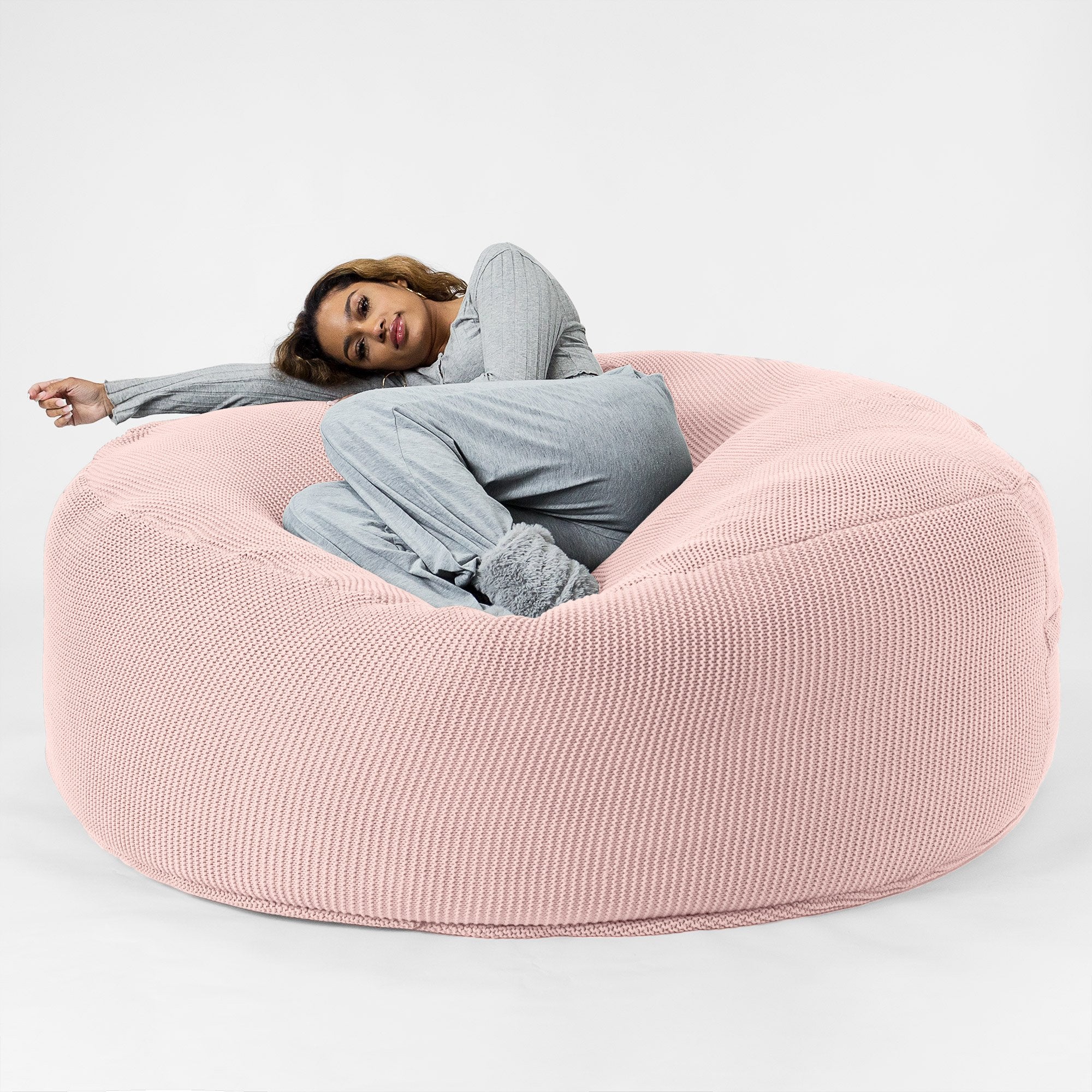 Mega Mammoth Bean Bag - 100% Cotton Ellos Baby Pink