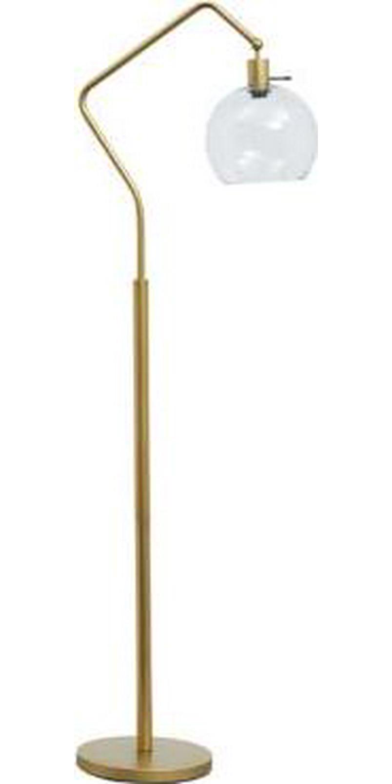 Signature Design by Ashley Marilee Modern 61.38 Floor Lamp with Glass Shade and Angular Arm， Antique Brass