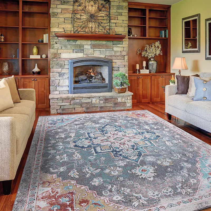 Concord Global Vintage Tabriz Medallion Area Rug