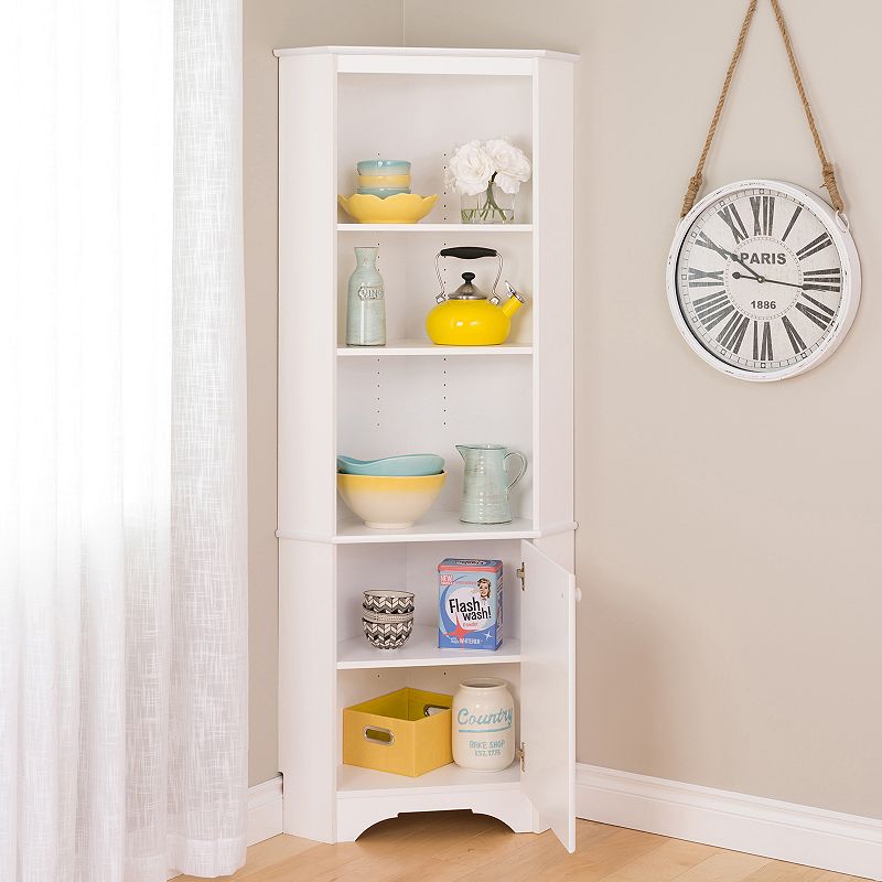 Prepac Elite Tall 1-Door Corner Storage Cabinet