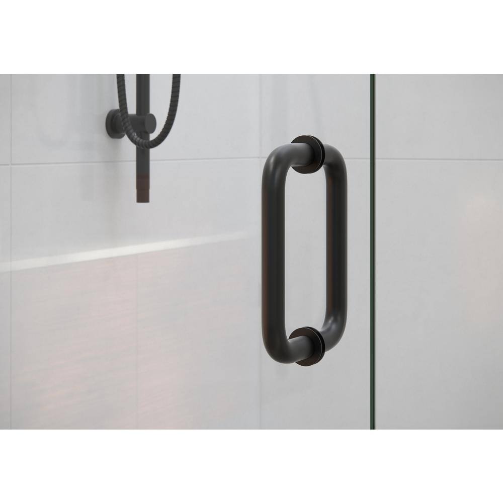 Glass Warehouse Illume 60 in. W x 78 in. H Wall Hinged Frameless Shower Door in Matte Black Finish with Clear Glass GW-WH-60-MB