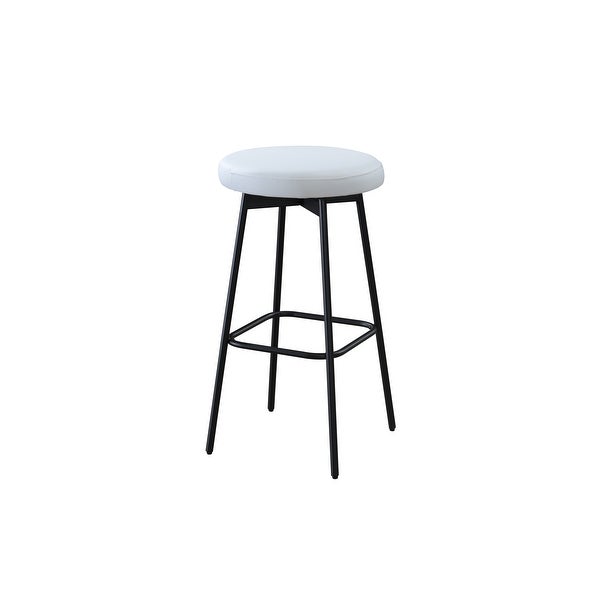 LuXeo Doheny Black Steel Legs Swivel Barstool (Set of 2) - N/A