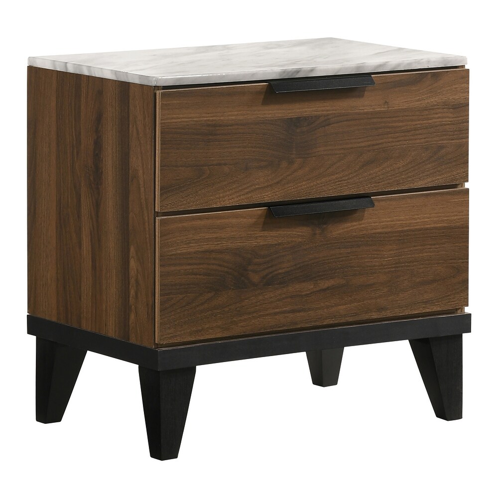 Christo Walnut Brown and Grey 5 piece Upholstered Bedroom Set