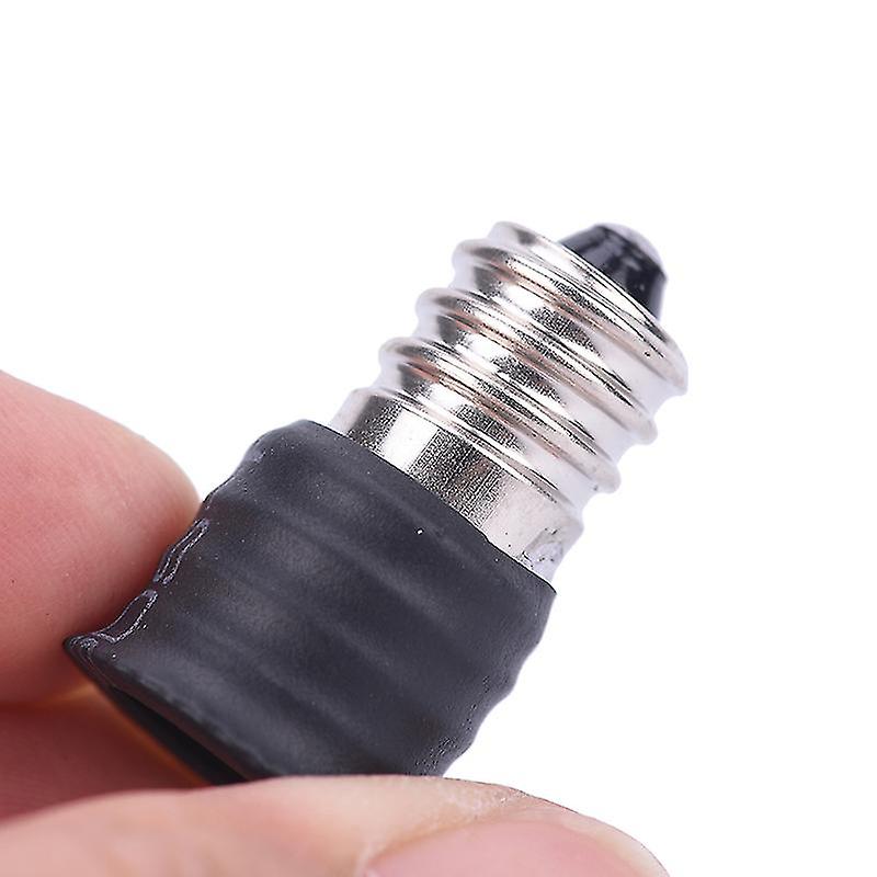 2pcs Black E12 To E14 Bulb Converter Led Light Holder Lamp Adapter Socket