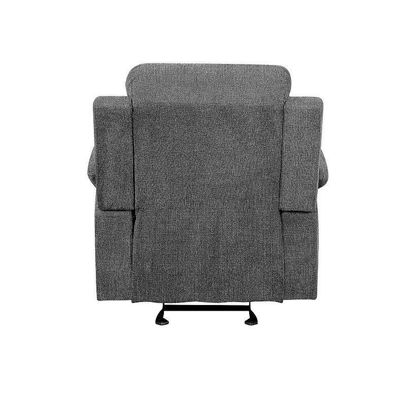 Fabric Upholstered Glider Recliner Chair with Pillow Top Armrest， Gray