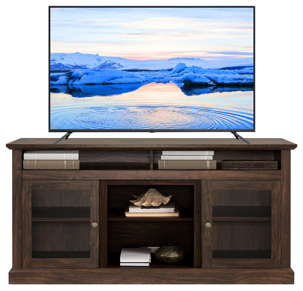 TV Stand Modern Entertainment Console for TV Up to 70 quot  Brown   Modern   Pastry Brushes   by CIPACHO  Houzz