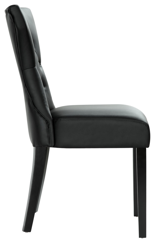 Modern Contemporary Kitchen Dining Side Chair Black   Transitional   Dining Chairs   by House Bound  Houzz