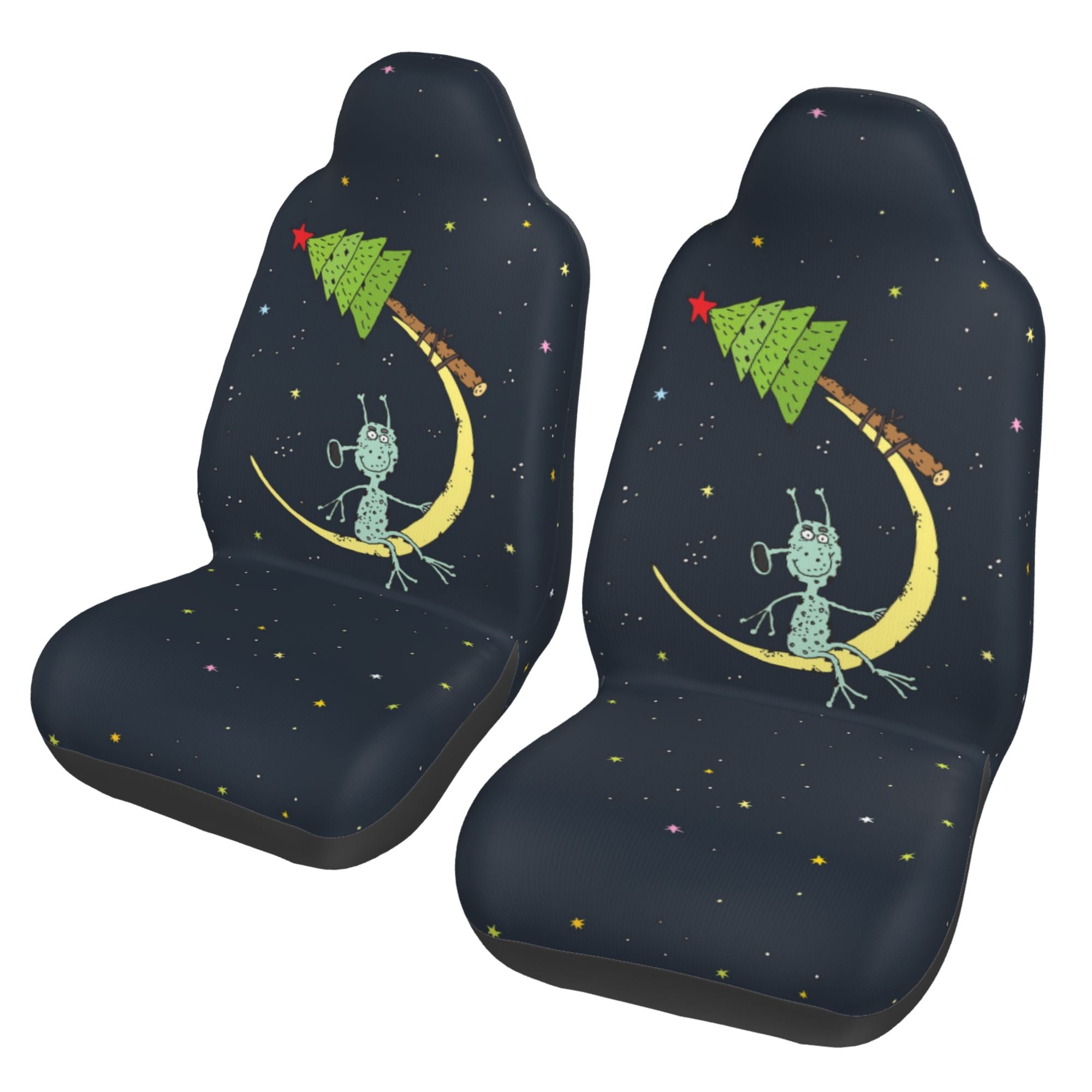 ZICANCN Car Seat Cover Moon Christmas Tree Alien Car Front Seat Covers Protectors ， Automotive Seat Covers for Cars Trucks Suv