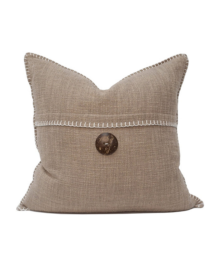 Millihome Wendy Button Whip Stitch Decorative Pillow， 20 x 20