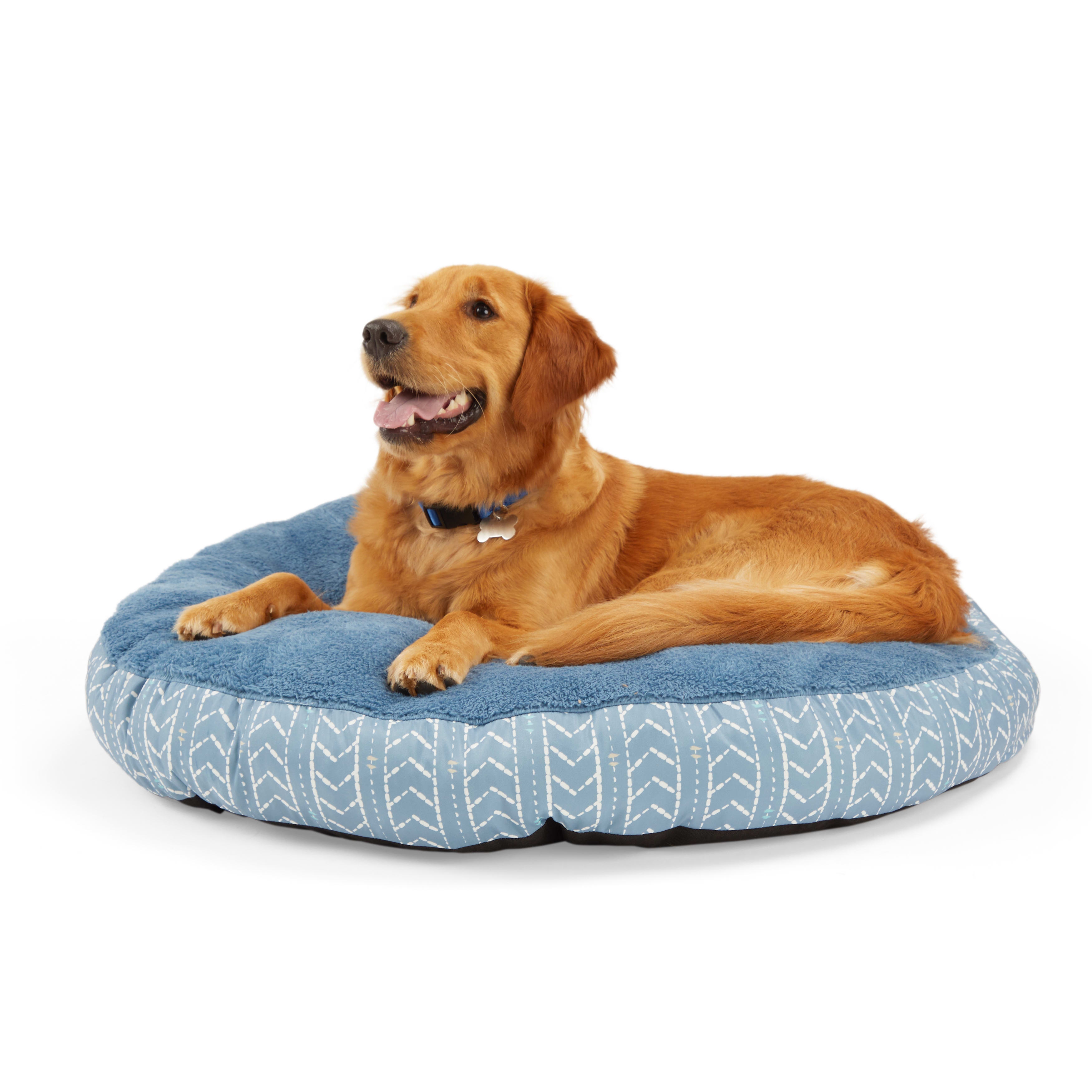 EveryYay Essentials Blue Round Lounger Dog Beds， 34