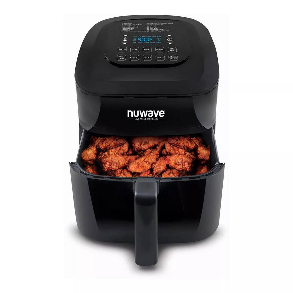 NuWave Brio 8 qt. Black Digital Air Fryer with Probe 37381