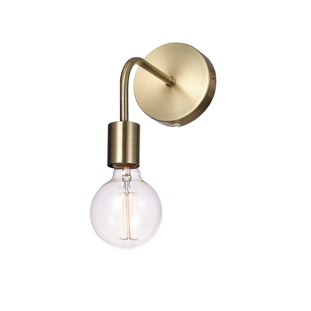 Holden 1 light Long Arm Matte Brass Plug in Or Hardwire Wall Sconce Globe Electric