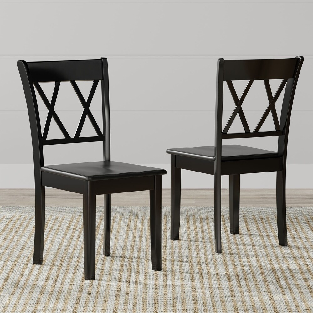 5 Piece Dining Set  Oval Butterfly Leaf Table and Double X Back Chairs