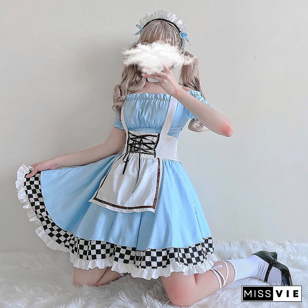 Lace Up Lattice Rulffled Lolita Dress