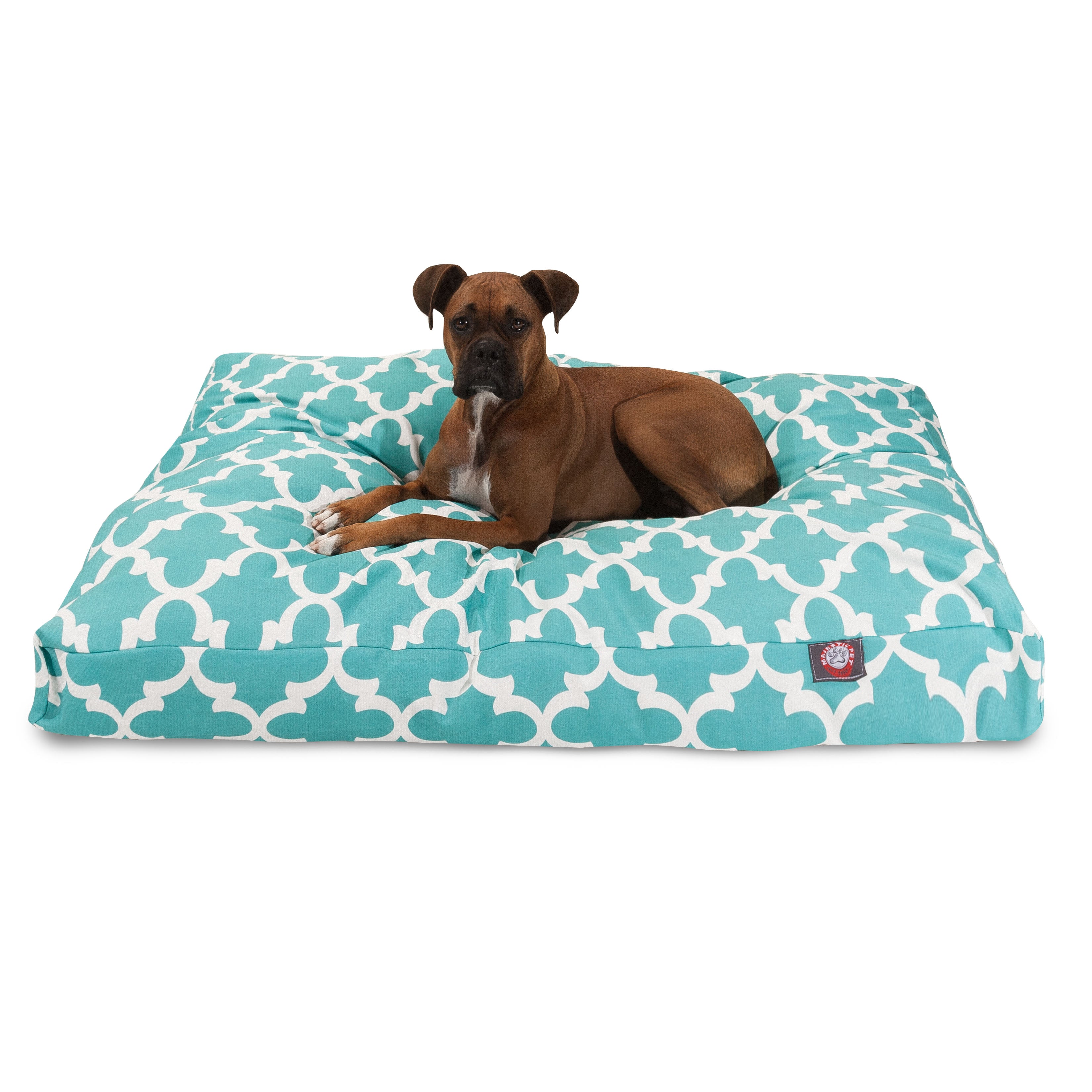 Majestic Pet | Trellis Rectangle Pet Bed For Dogs， Removable Cover， Teal， Extra Large