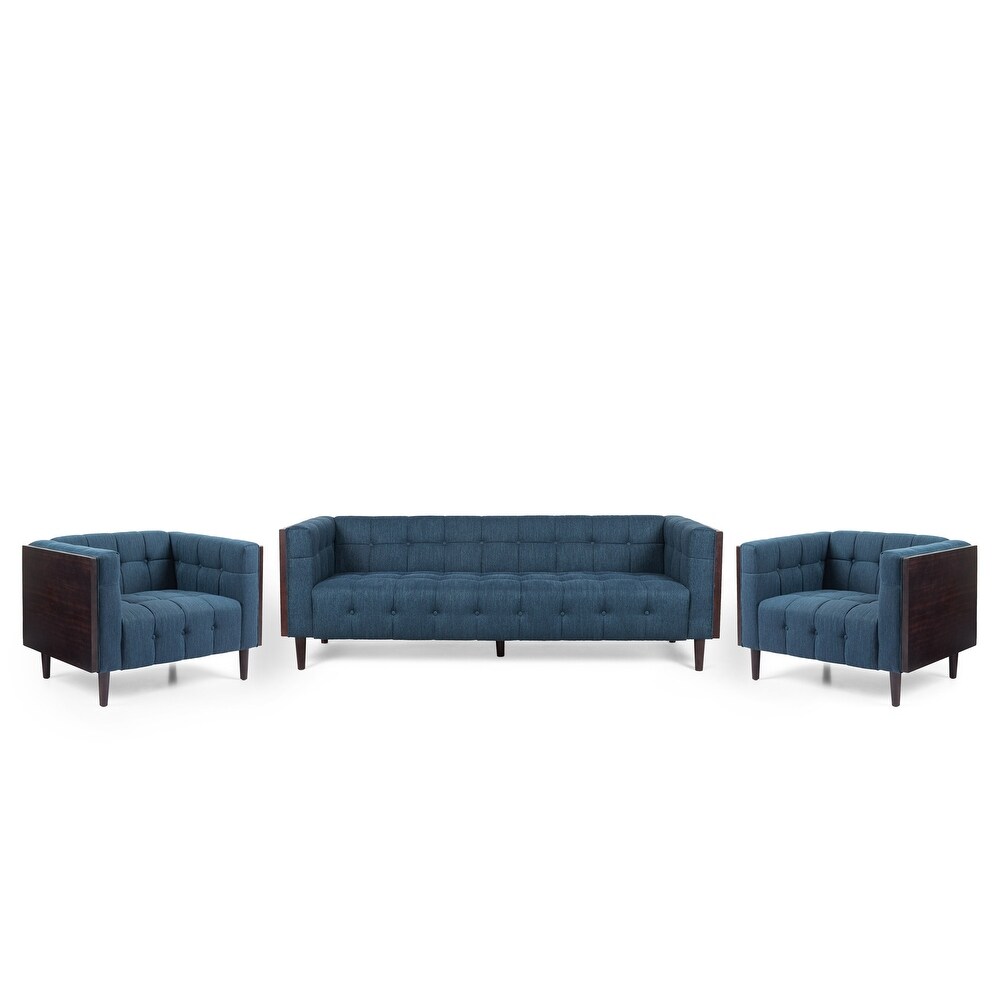 McLarnan Contemporary Tufted 5 Seater Living Room Set by Christopher Knight Home