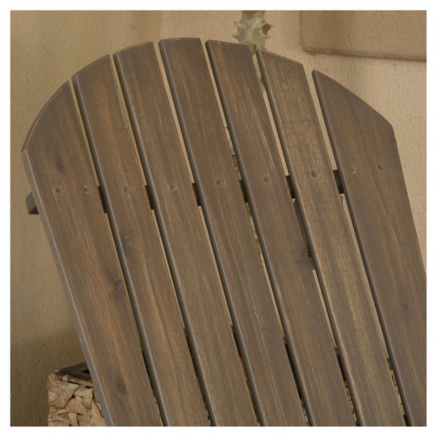 Hayle Reclining Wood Adirondack Chair With Footrest Gray Christopher Knight Home