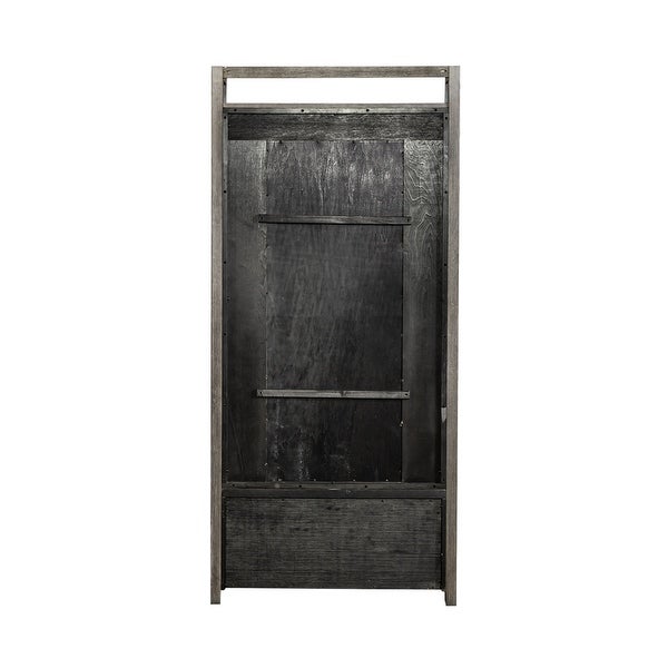 Modern Farmhouse Dusty Charcoal Distressed 2 Piece Hall Tree Set