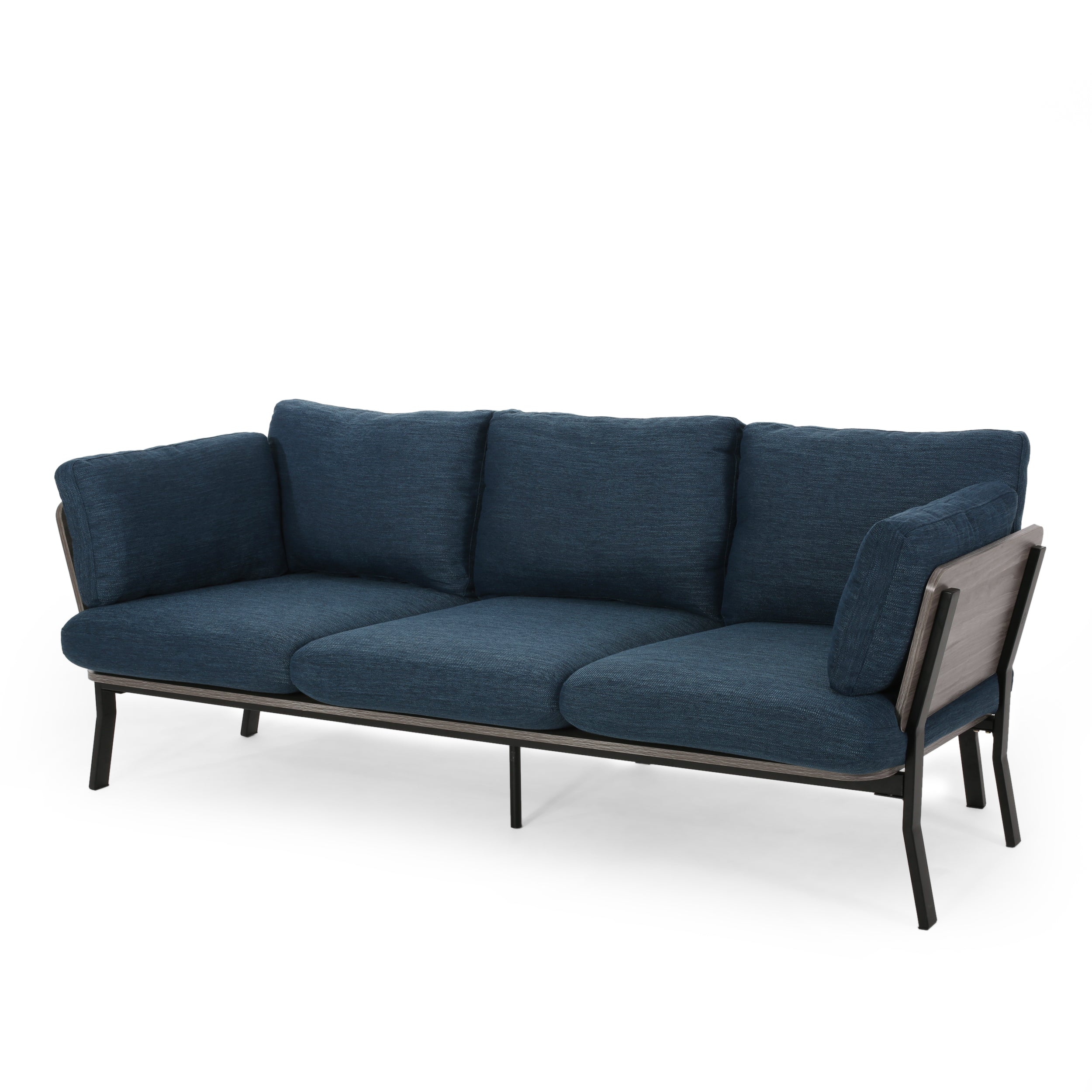 Athea Mid-Century Modern 3 Seater Wood Frame Sofa