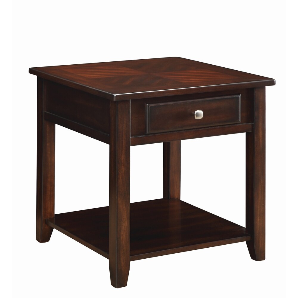 Coaster Furniture Bradford Walnut Square 1 shelf End Table