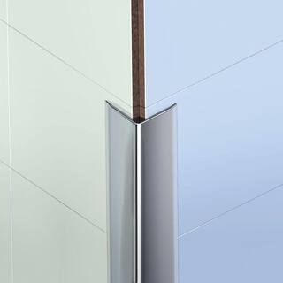 Emac Novoescuadra Matt Silver 1 in. x 98-12 in. Aluminum Tile Edging Trim NEA1131