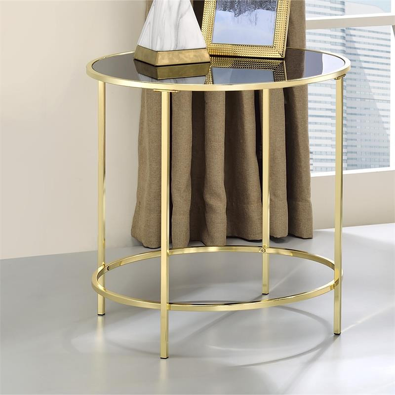 Furniture of America Keefer Contemporary Glass Top Side Table in Blue   Contemporary   Side Tables And End Tables   by Homesquare  Houzz